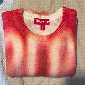 Supreme Red and White Gradient Sweater